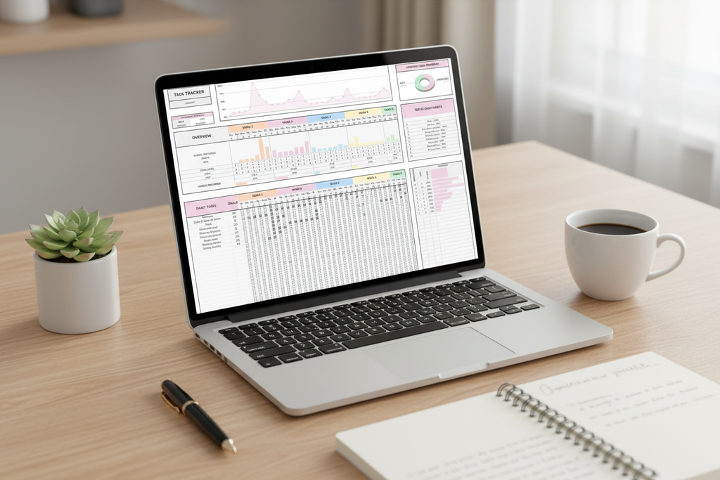 Ultimate Habits Tracker Google Spreadsheets | Goal Planner | Digital Dashboard | Simple Tasks Planner